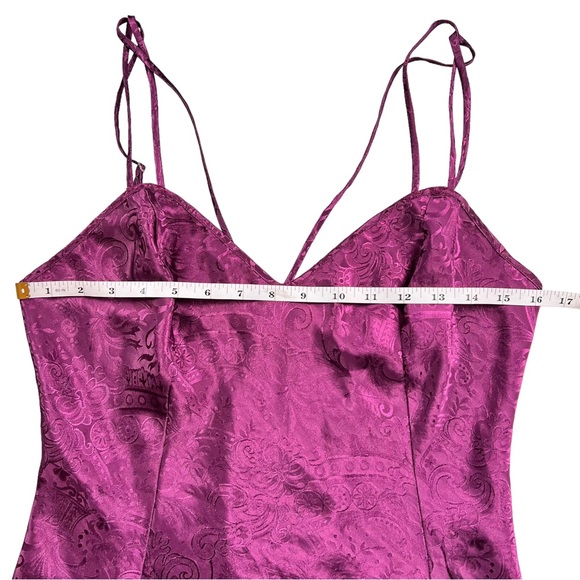 Vintage Gold Label Victoria’s Secret Purple Jacquard Slip Dress Size Medium - Picture 12 of 16